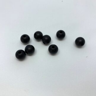 Silicone kraal: zwart 9mm