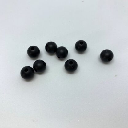 Silicone kraal: zwart 9mm