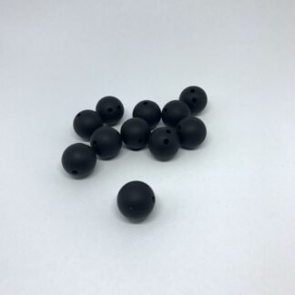 Silicone kraal: Veiligheidskraal 15mm - zwart